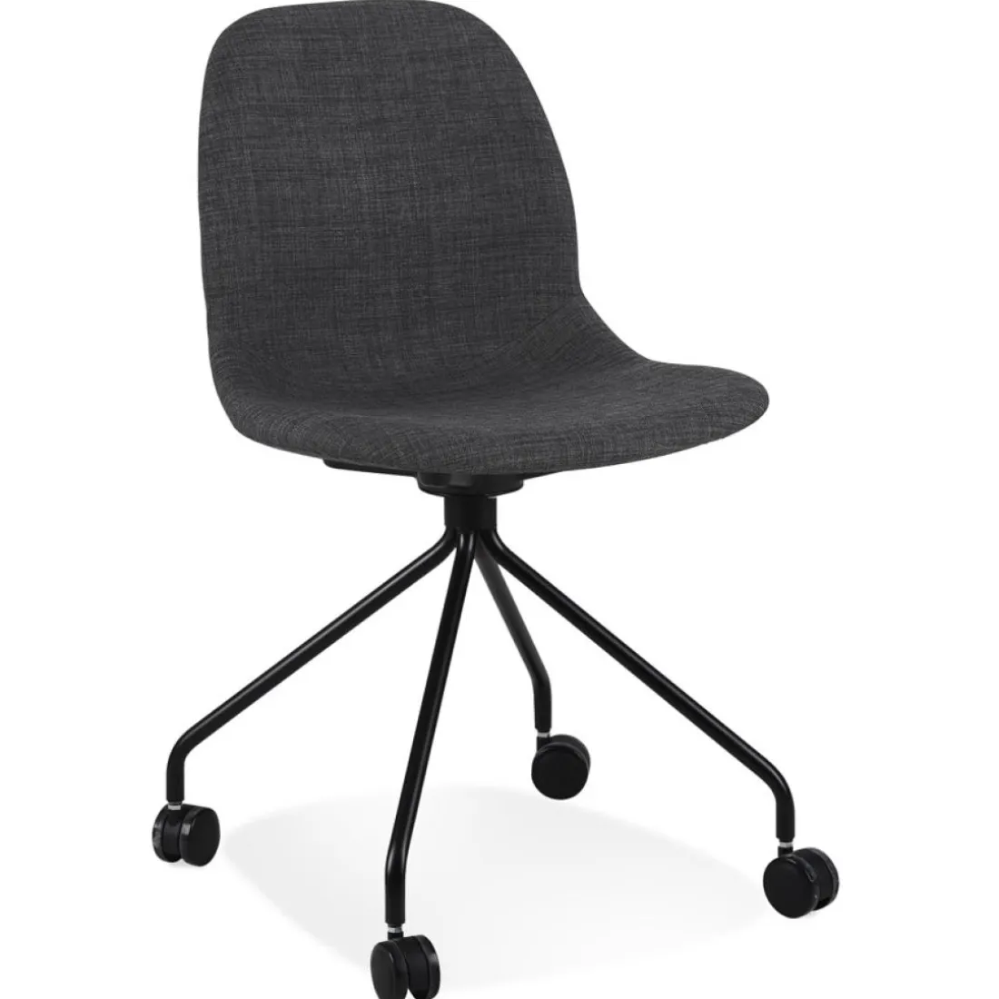 Chaise de bureau 'TAVIRA' en tissu gris foncé