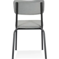 Chaise de cuisine 'CLUSAZ' en velours gris classique empilable