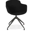 Chaise design avec accoudoirs 'SWAN' en tissu noir