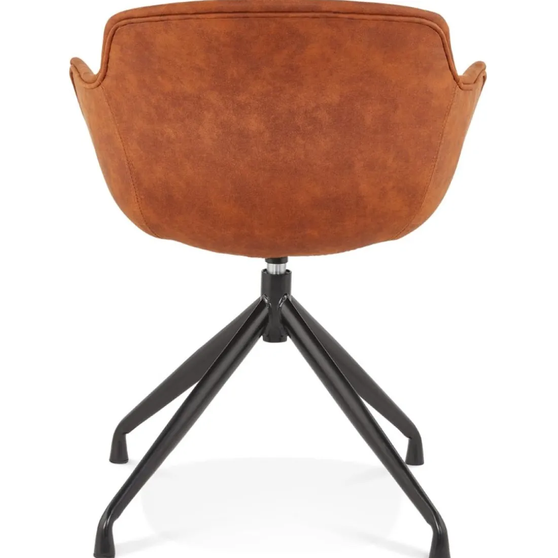 Chaise design avec accoudoirs 'SOUND' en microfibre brune