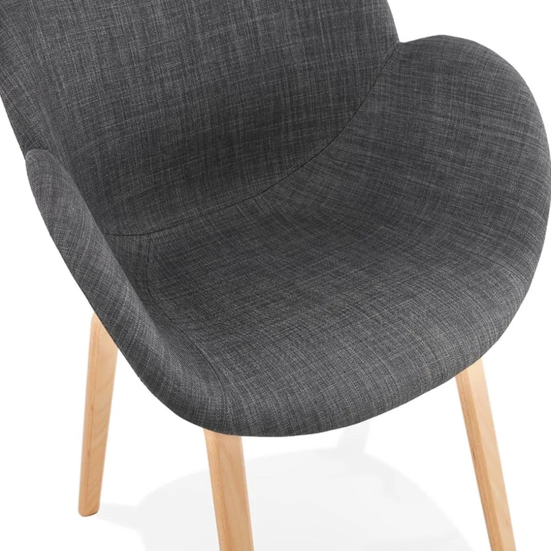 Chaise design avec accoudoirs 'SAMY' en tissu gris style scandinave