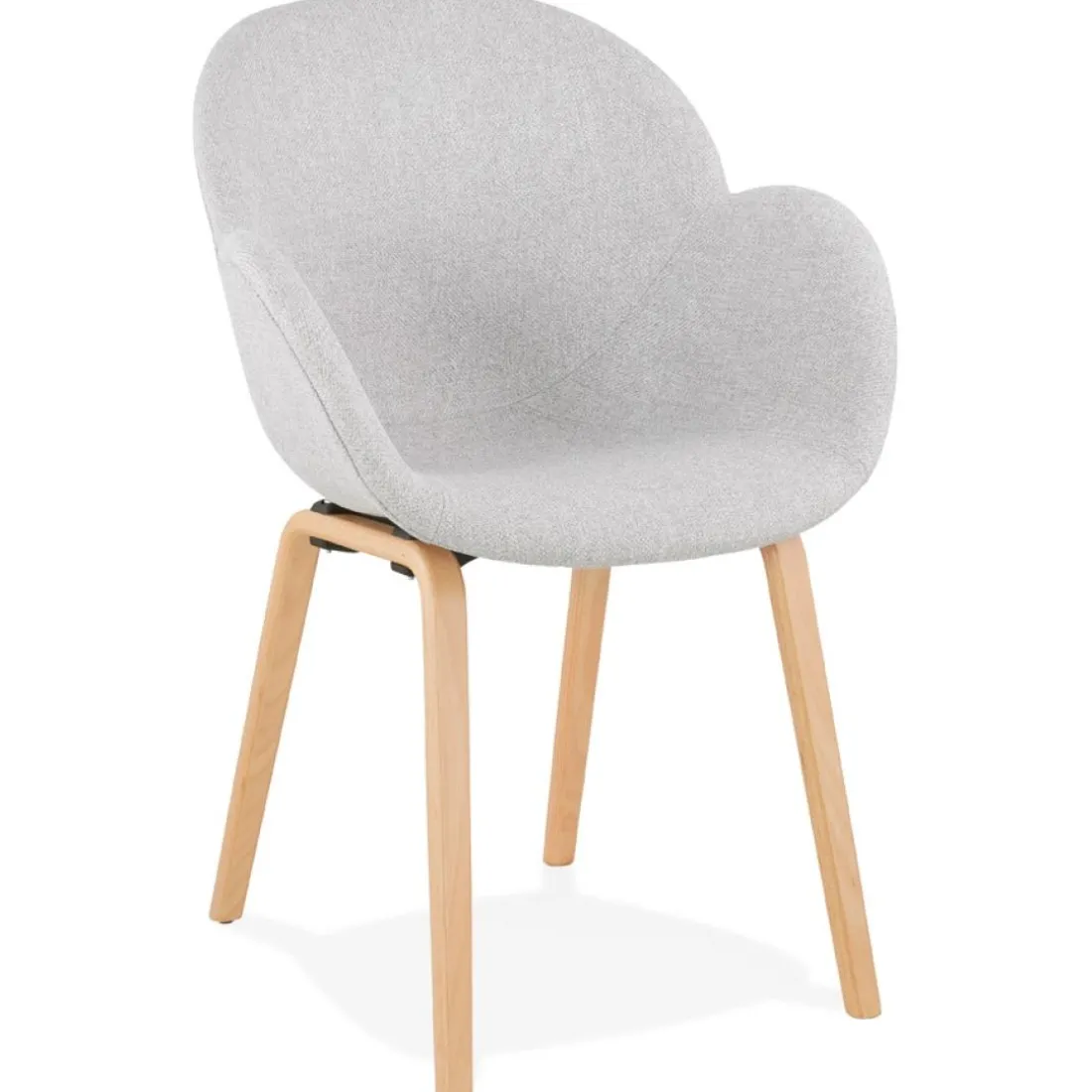 Chaise design avec accoudoirs 'SAMY' en tissu gris clair style scandinave