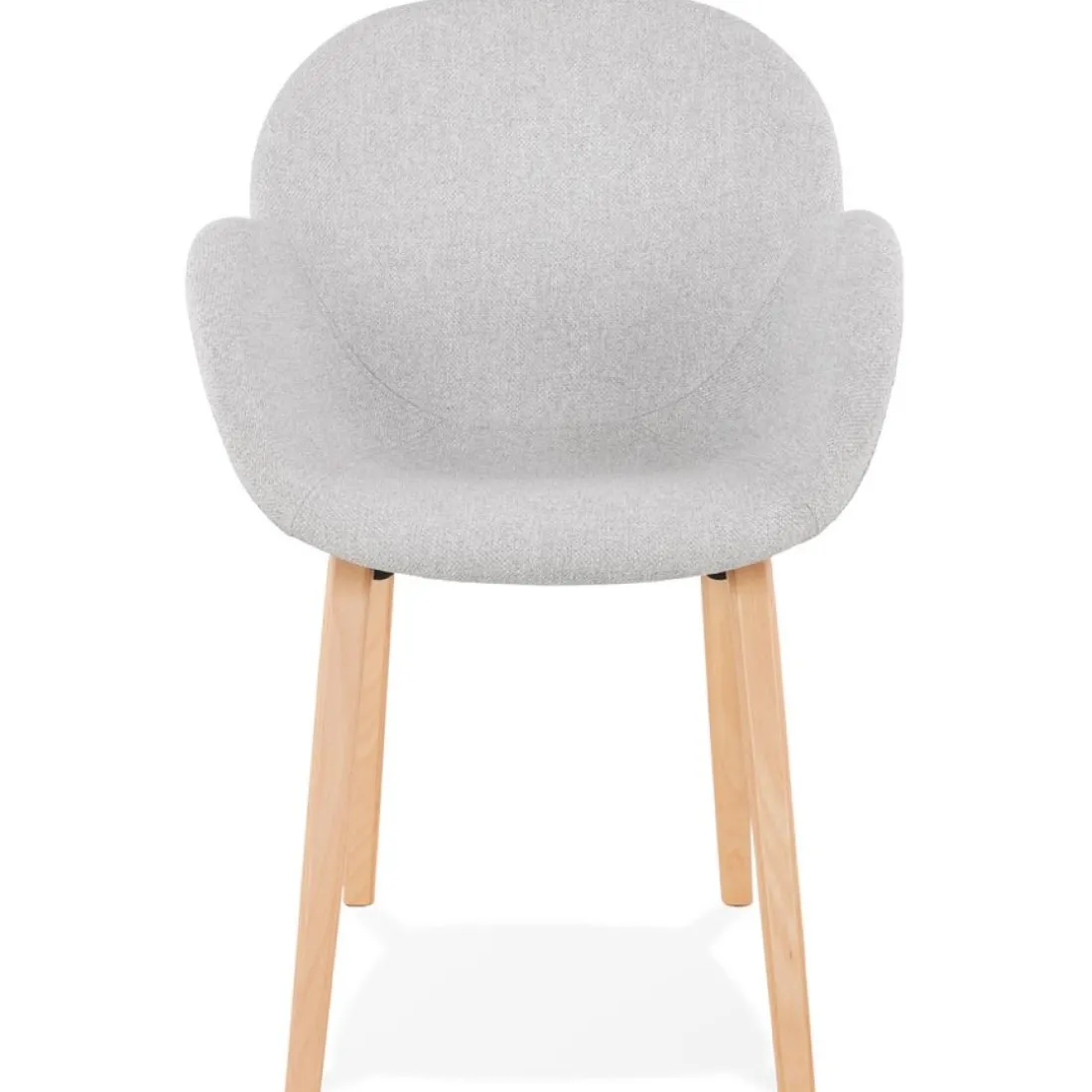 Chaise design avec accoudoirs 'SAMY' en tissu gris clair style scandinave