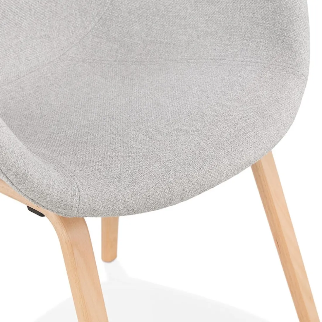 Chaise design avec accoudoirs 'SAMY' en tissu gris clair style scandinave