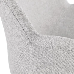 Chaise design avec accoudoirs 'SAMY' en tissu gris clair style scandinave