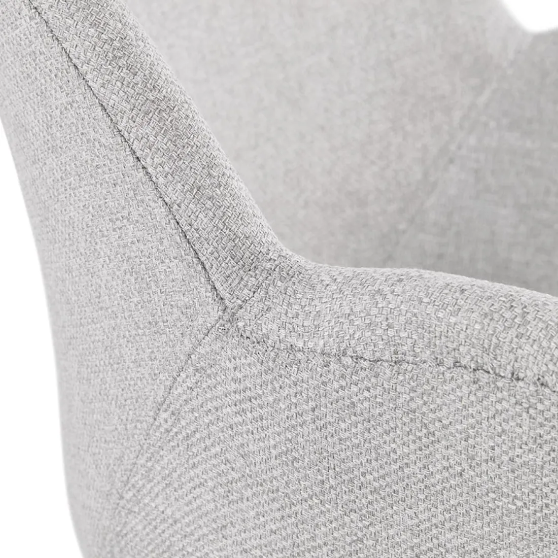 Chaise design avec accoudoirs 'SAMY' en tissu gris clair style scandinave