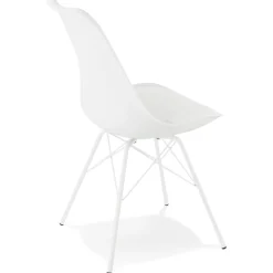 Chaise design 'BYBLOS' blanche style industriel