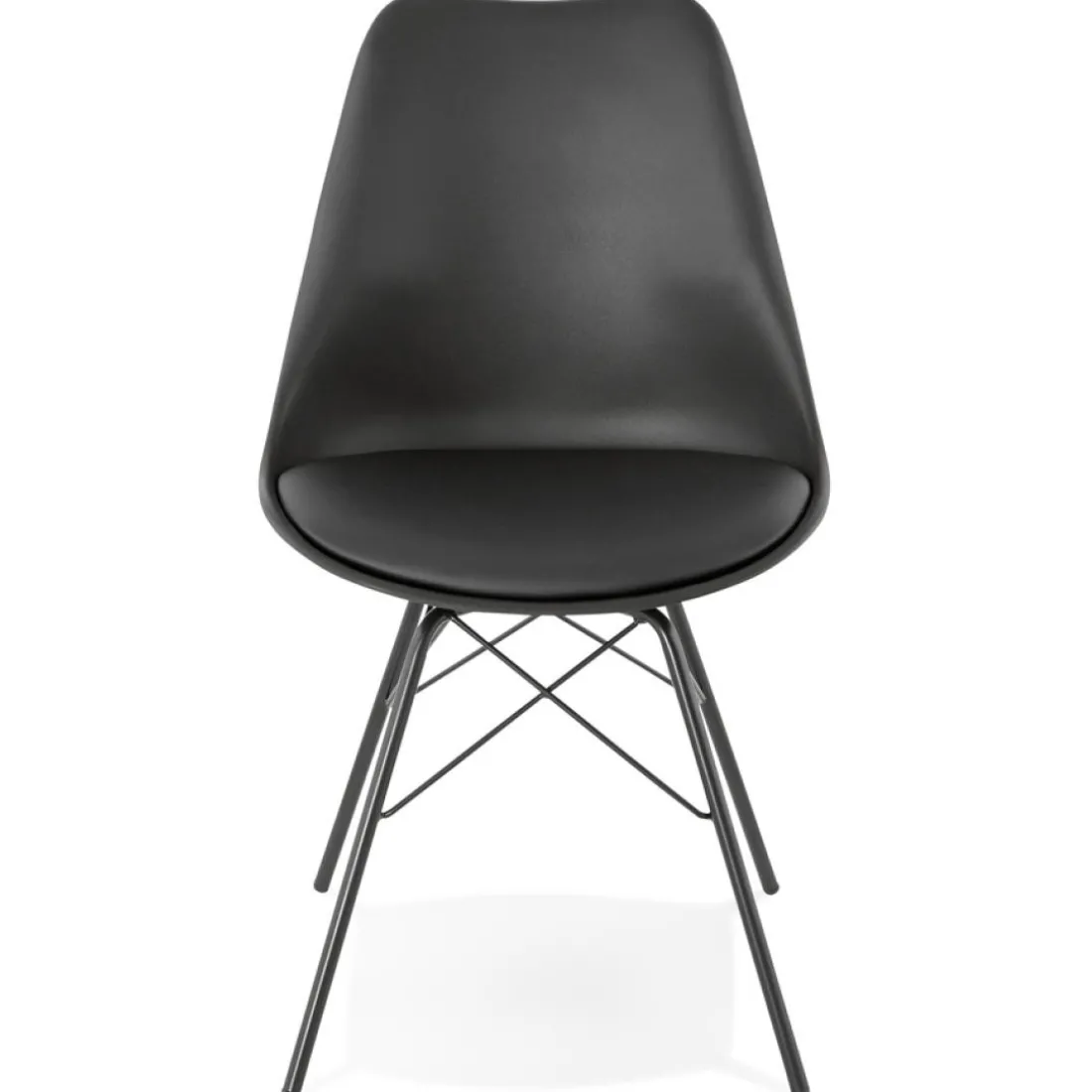 Chaise design 'BYBLOS' noire style industriel