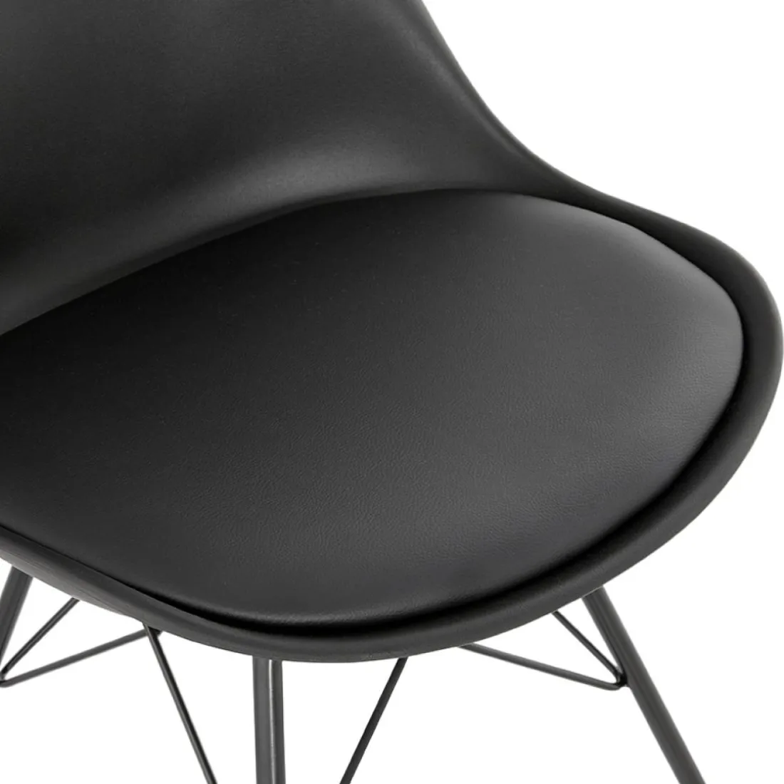 Chaise design 'BYBLOS' noire style industriel