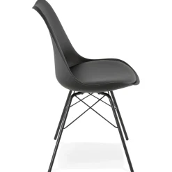Chaise design 'BYBLOS' noire style industriel