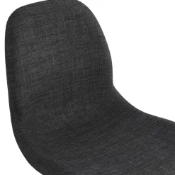 Chaise design 'DECLIK' gris foncé avec pieds en métal blanc