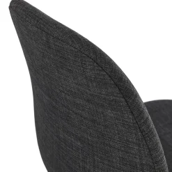 Chaise design 'DECLIK' gris foncé avec pieds en métal blanc