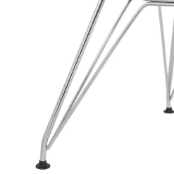 Chaise design 'GAUDY' blanche avec pied en métal chromé