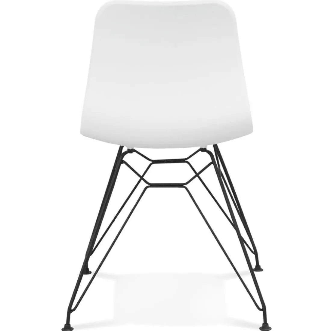 Chaise design 'GAUDY' blanche style industriel avec pied en métal noir