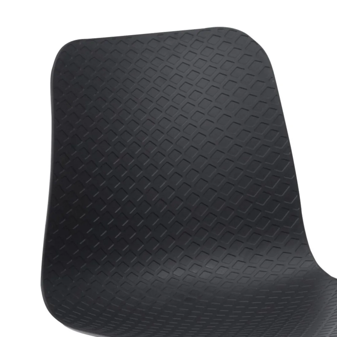 Chaise design 'GAUDY' noire avec pied en métal chromé