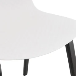 Chaise design 'PACIFIK' blanche avec pieds en bois noir