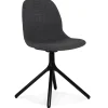Chaise design 'PAVONIS' en tissu gris foncé