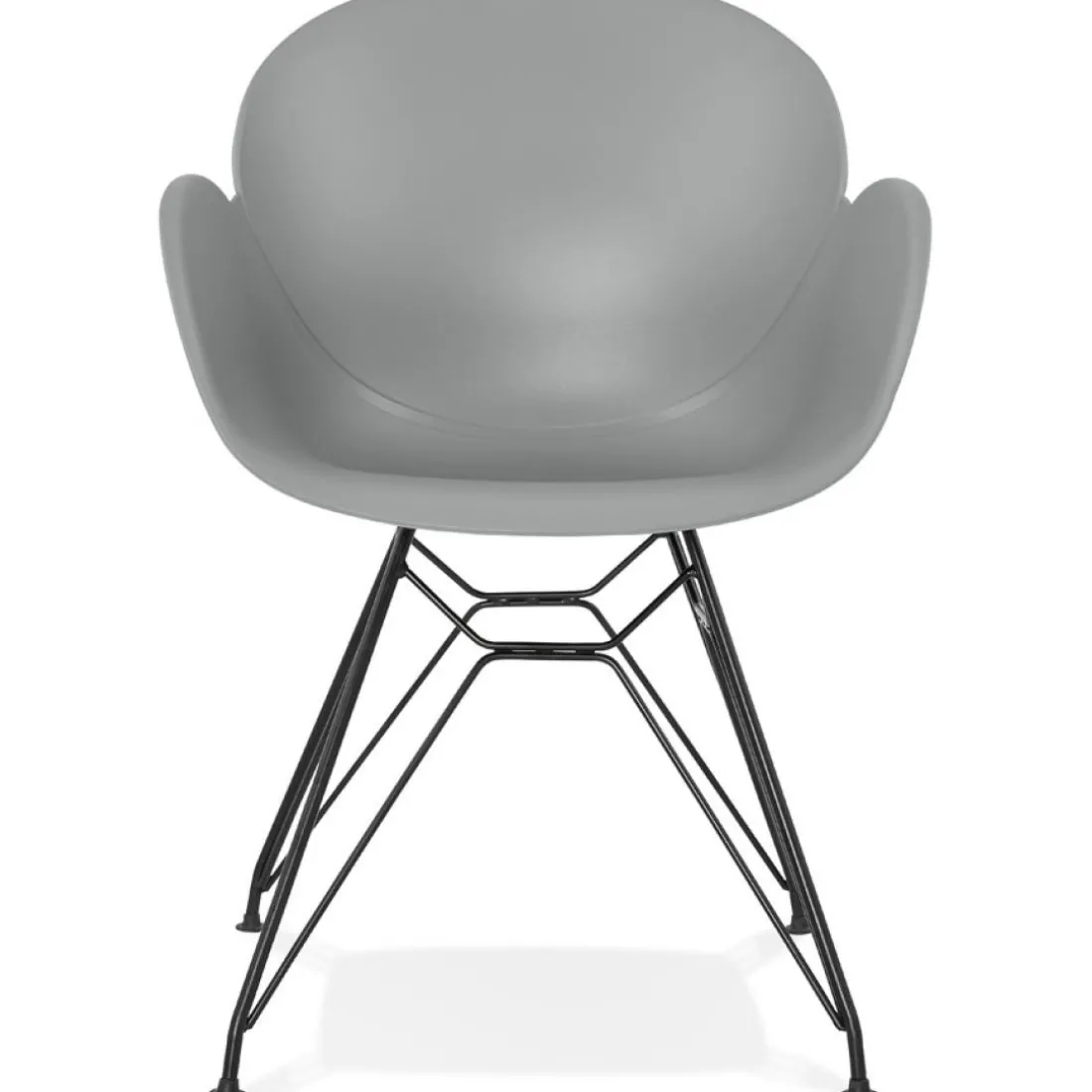 Chaise design 'SATELIT' grise style industriel avec pieds en métal noir