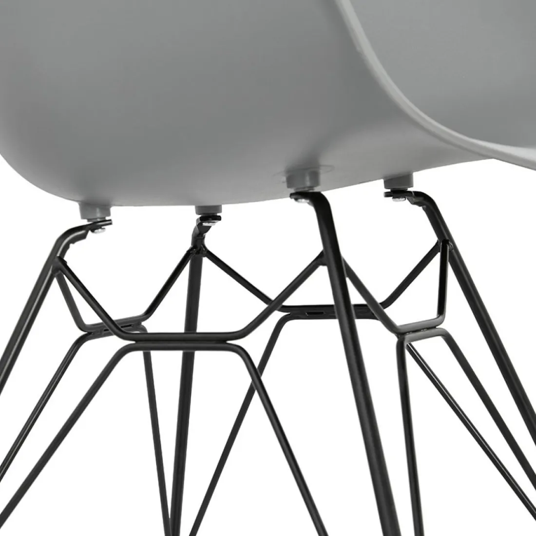 Chaise design 'SATELIT' grise style industriel avec pieds en métal noir