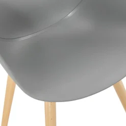 Chaise design scandinave 'PICATA' grise avec pieds en bois