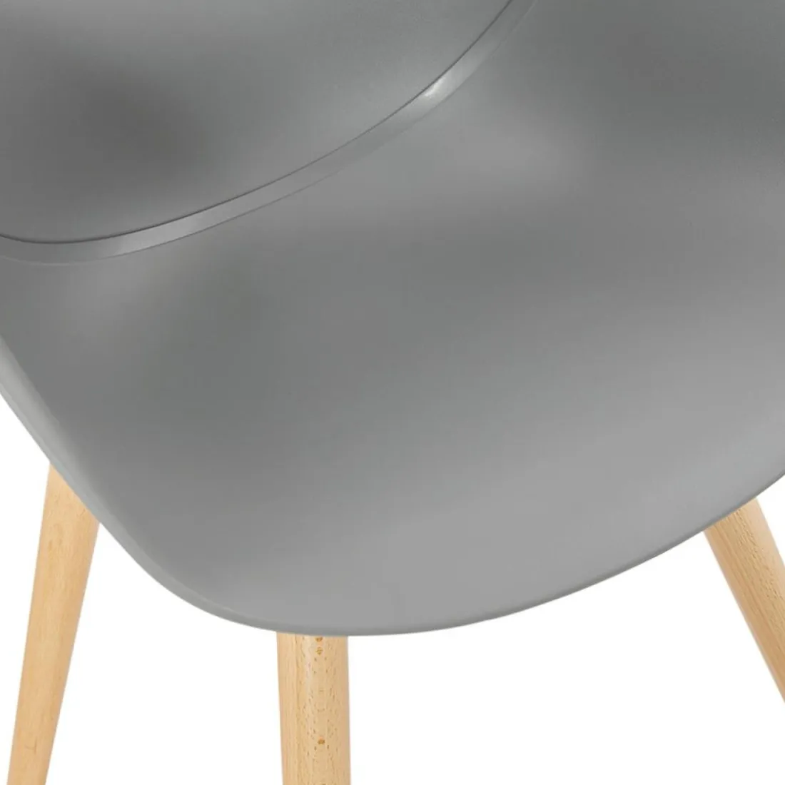 Chaise design scandinave 'PICATA' grise avec pieds en bois