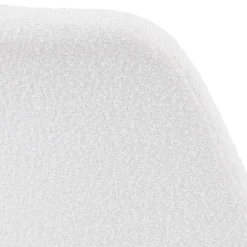 Chaise design 'VIOLETTE' en tissu bouloché blanc style industriel