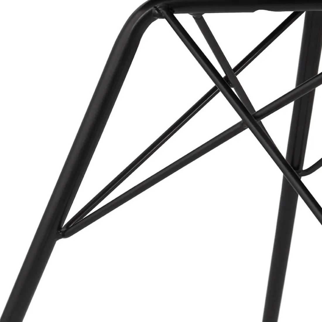 Chaise design 'ZAZY' en tissu pied de poule et pieds en métal noir