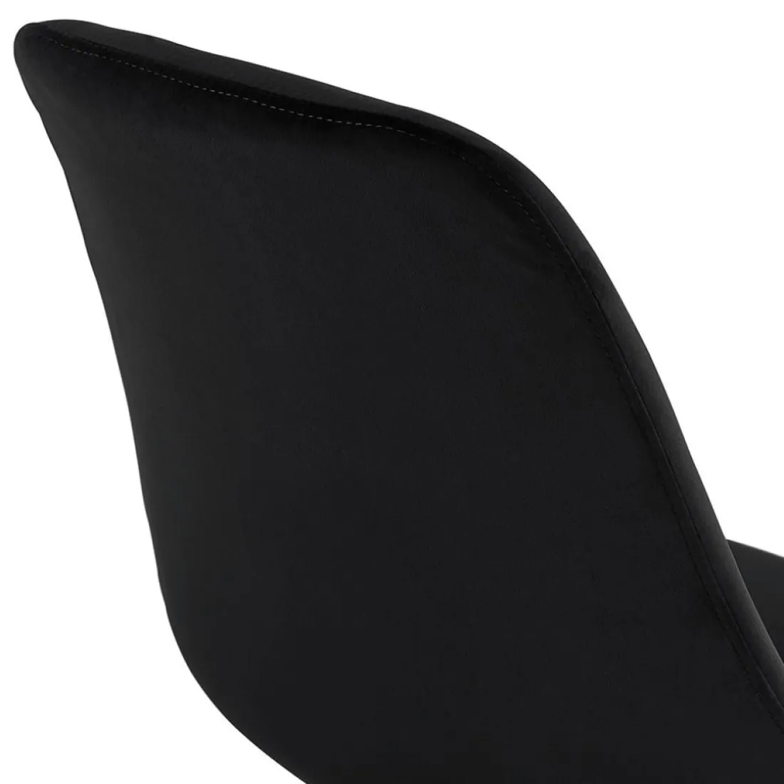 Chaise design 'ZAZY' en velours noir et pieds en métal noir