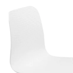 Chaise moderne 'GAUDY' blanche avec pied en métal blanc