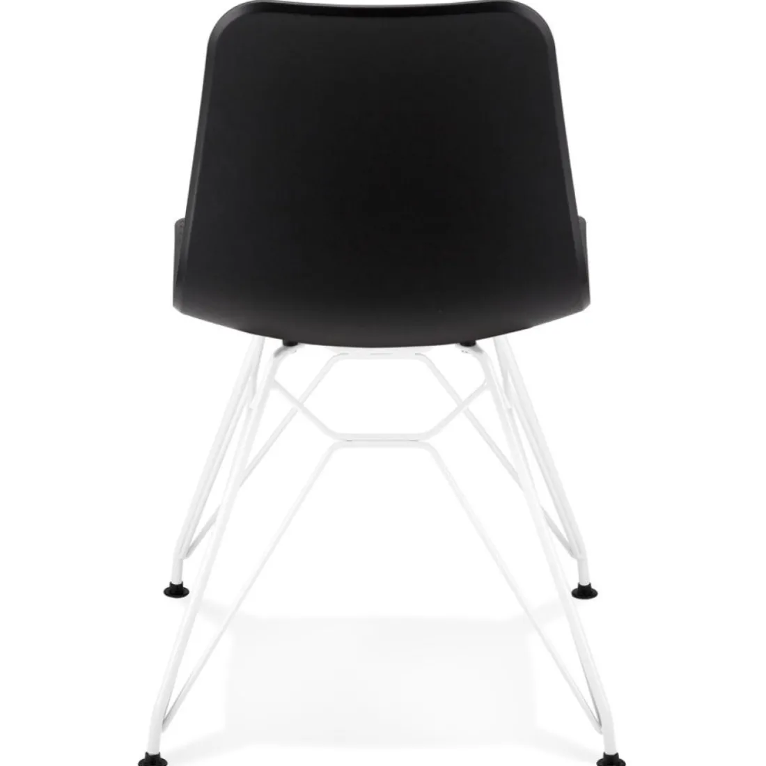 Chaise moderne 'GAUDY' noire avec pied en métal blanc