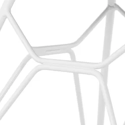 Chaise moderne 'GAUDY' noire avec pied en métal blanc