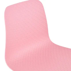 Chaise moderne 'GAUDY' rose avec pied en métal blanc