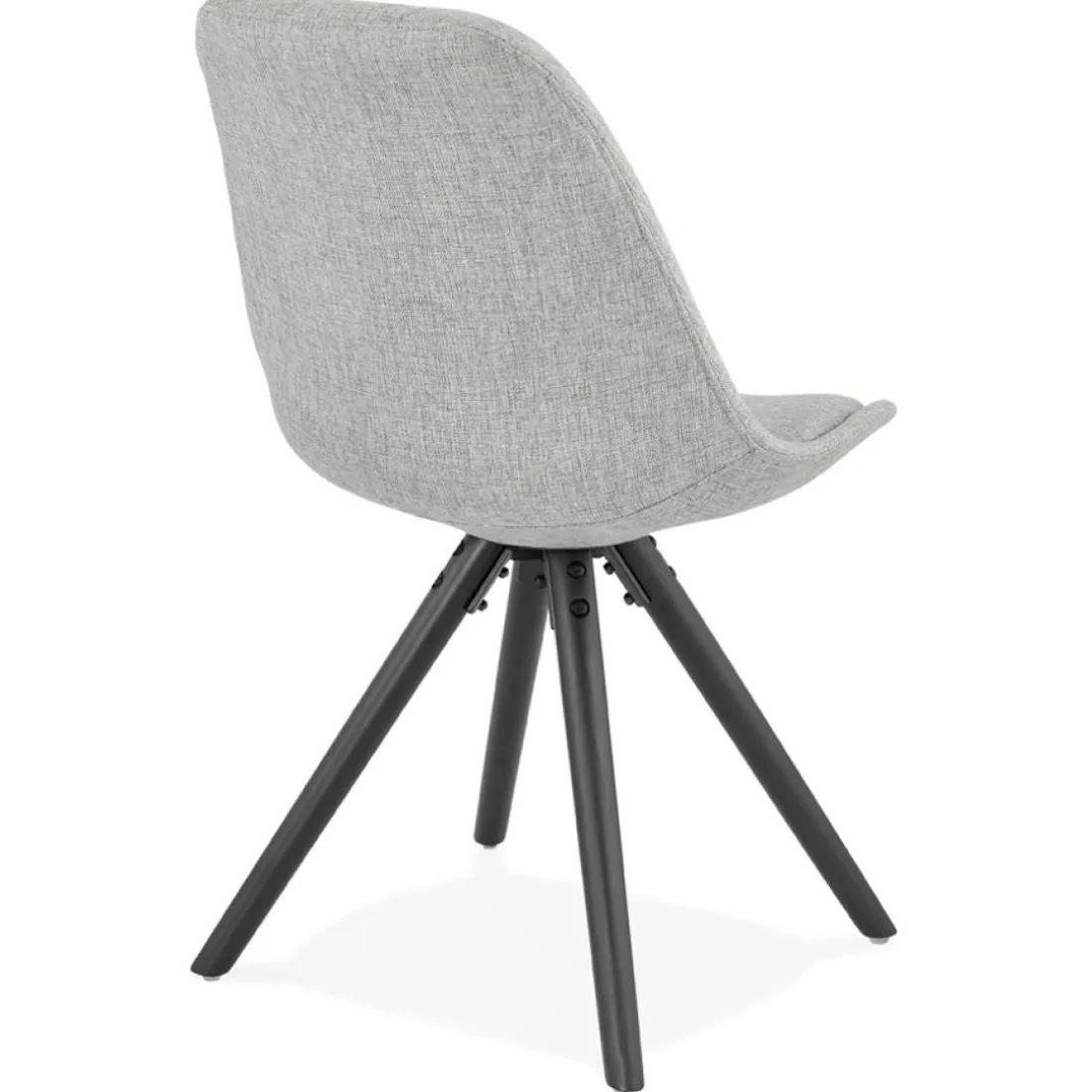 Chaise moderne 'HIPHOP' en tissu gris et pieds en bois noir