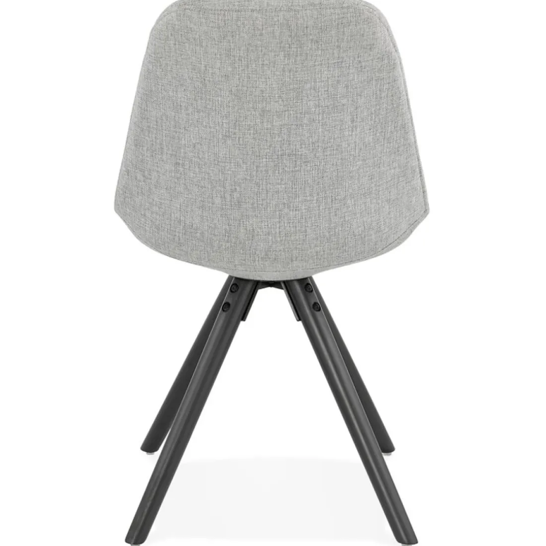 Chaise moderne 'HIPHOP' en tissu gris et pieds en bois noir