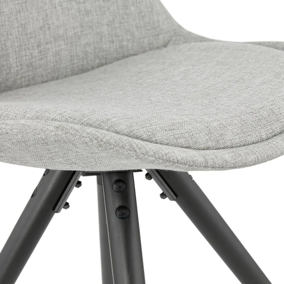 Chaise moderne 'HIPHOP' en tissu gris et pieds en bois noir