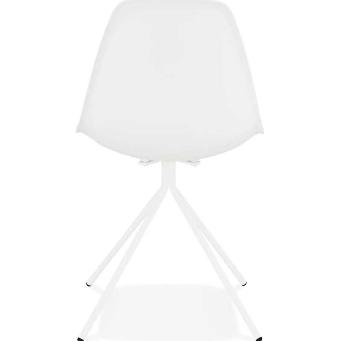 Chaise moderne 'LORY' blanche avec pied en métal