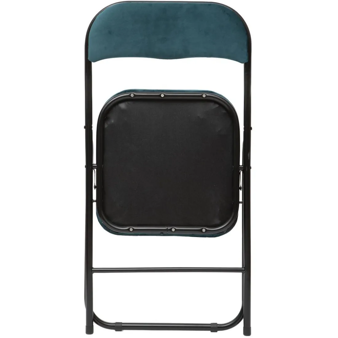 Chaise pliante en velours bleu
