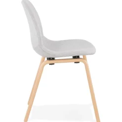 Chaise scandinave de salle à manger 'CELTIK' en tissu gris clair