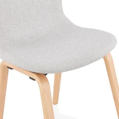 Chaise scandinave de salle à manger 'CELTIK' en tissu gris clair