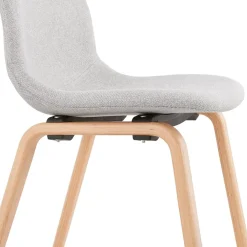 Chaise scandinave de salle à manger 'CELTIK' en tissu gris clair