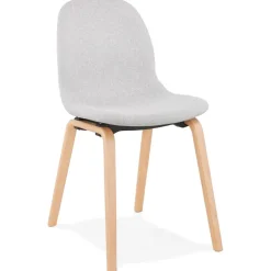 Chaise scandinave de salle à manger 'CELTIK' en tissu gris clair