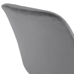 Chaise vintage 'RICKY' en velours gris et pieds en bois noir