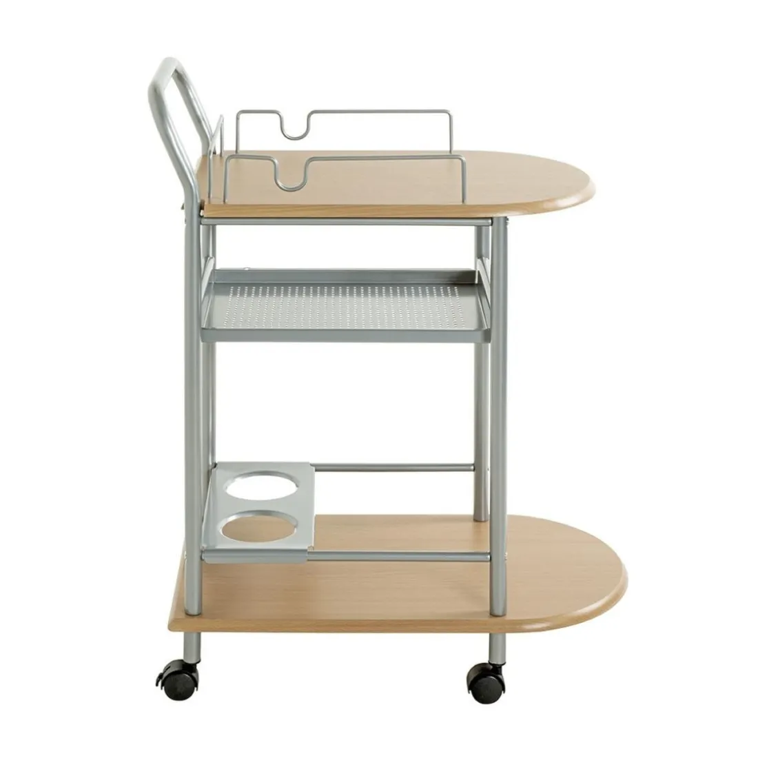 Chariot de cuisine double plateau couleur hètre
