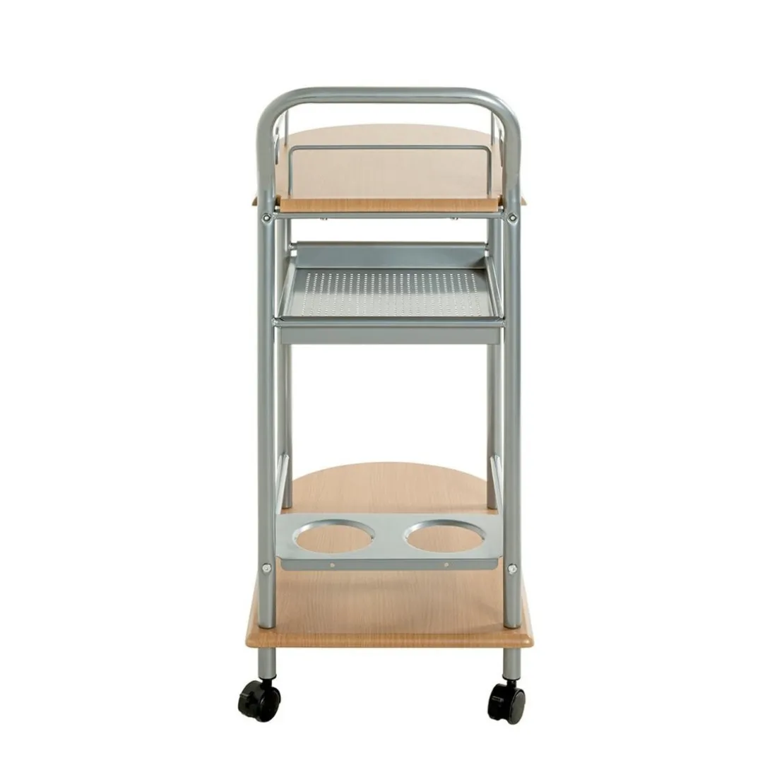 Chariot de cuisine double plateau couleur hètre