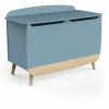 Coffre à jouets avec couvercle FIRMIANA bleu orage et pin naturel