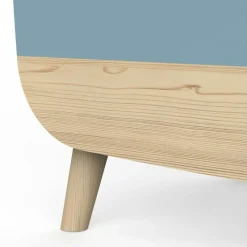 Coffre à jouets avec couvercle FIRMIANA bleu orage et pin naturel