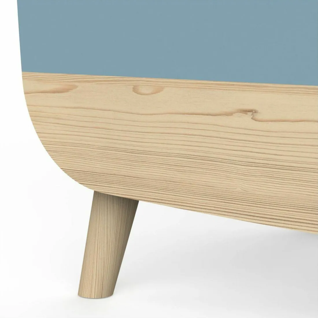 Coffre à jouets avec couvercle FIRMIANA bleu orage et pin naturel