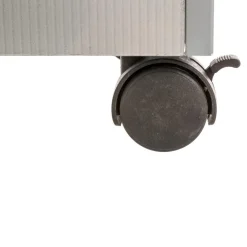 Coffre à jouets gris à roulettes