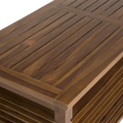 Coffre de jardin piscine HANNA en bois teck huilé 200x55cm