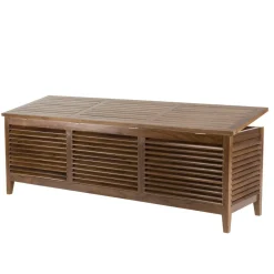 Coffre de jardin piscine HANNA en bois teck huilé 200x55cm